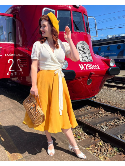 Zavinovací halenka Greta – krémová