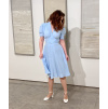 Retro šaty dle střihu ze 40. let Ruby – pudrově modrá