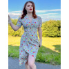 Sukienka retro z kopertową spódnicą, wzór Mabel Poppy