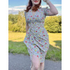 Sukienka retro z kopertową spódnicą, wzór Mabel Poppy