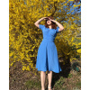 Retro šaty dle střihu ze 40. let Ruby – Palace blue