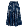 Retro kolová sukně se sklady Lucille - Námořnicky modrá s puntíky