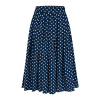 Retro kolová sukně se sklady Lucille - Námořnicky modrá s puntíky
