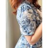 Košilové midi šaty ve stylu 40. let Mabel - Navy Big Ben
