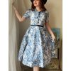 Košilové midi šaty ve stylu 40. let Mabel - Navy Big Ben