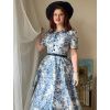 Košilové midi šaty ve stylu 40. let Mabel - Navy Big Ben