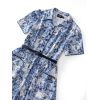 Košilové midi šaty ve stylu 40. let Mabel - Navy Big Ben