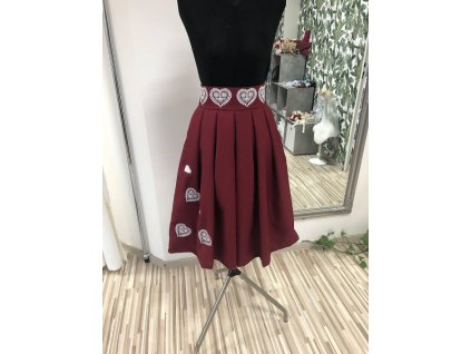 Skladaná sukňa bordová