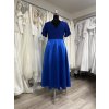 Modré midi spoločenské šaty