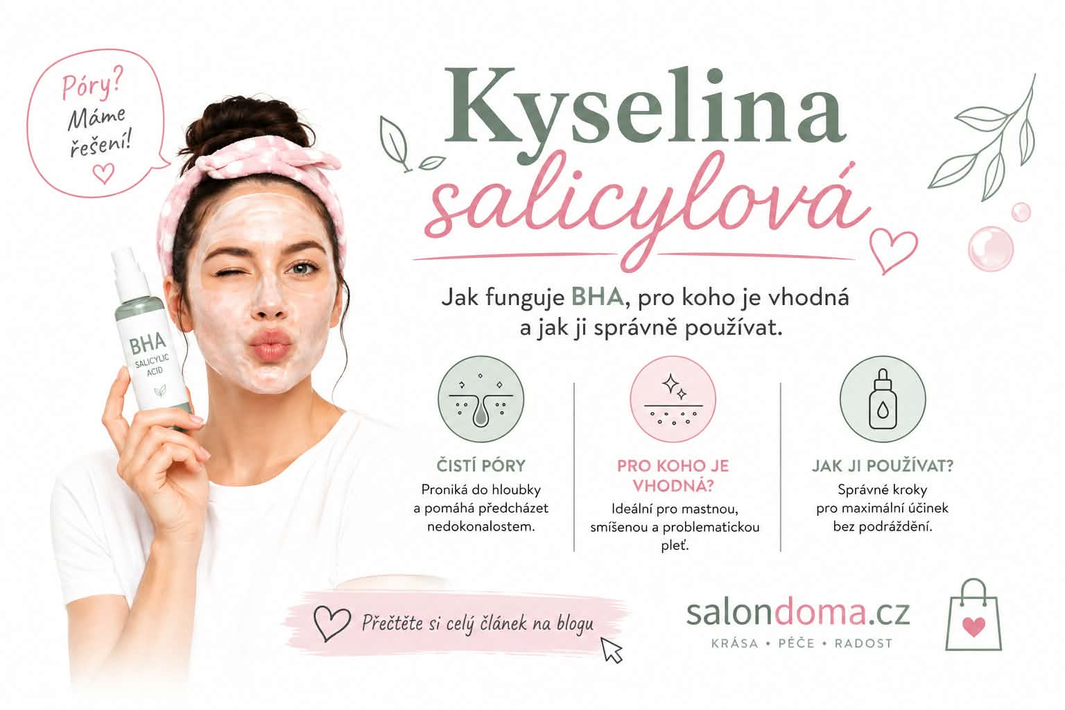 Kyselina salicylová: Jak funguje BHA, pro koho je vhodná a jak ji správně používat?