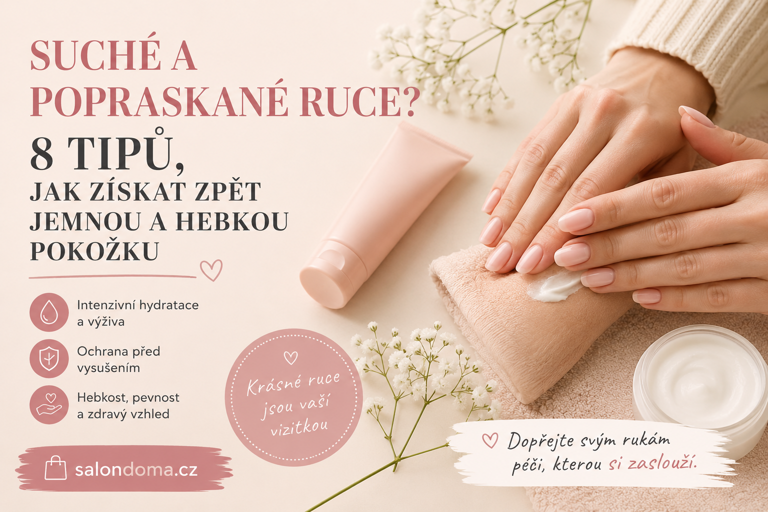 Suché a popraskané ruce? 8 tipů, jak získat zpět jemnou a hebkou pokožku
