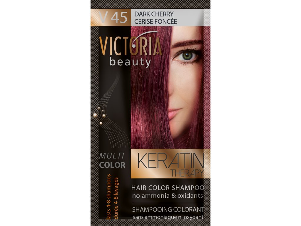 Victoria Beauty Keratin Therapy Tónovací šampon na vlasy V 45, Dark Cherry, 4-8 umytí