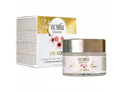 luxurious silk touch face cream therapy 24k gold 50ml victoria beauty
