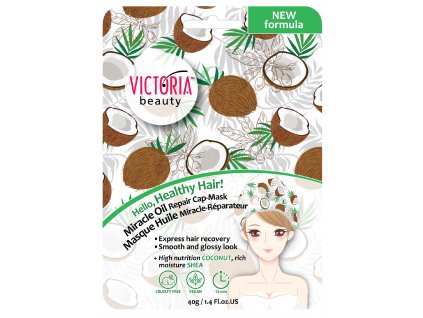 Victoria Beauty Výživná kokosová maska na vlasy ve tvaru čepice 40 g