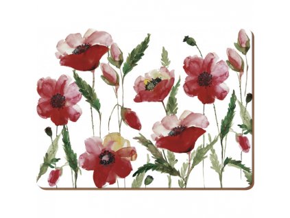 watercolour poppy mat