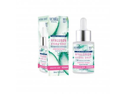 Victoria beauty Vegan Hyaluron hydra shot Hydratační sérum s aloe verou a kyselinou hyaluronovou 30 mL