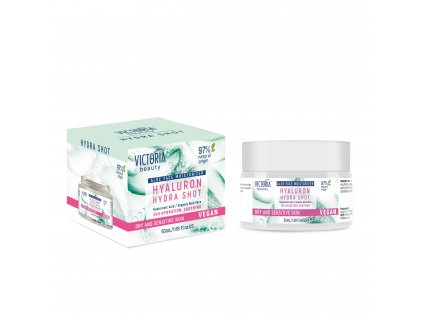 Victoria beauty Vegan Hyaluron hydra shot Hydratační krém s aloe verou a kyselinou hyaluronovou pro citlivou pokožku 50 mL