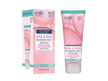 Victoria beauty Vegan Blemish Out AHA BHA Peelingová čisticí maska 50 ml