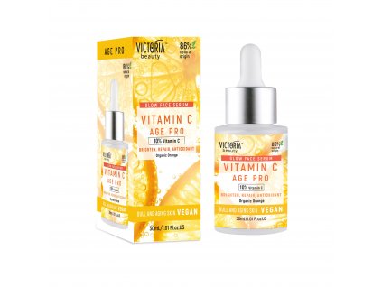 Victoria beauty Vegan Vitamin C AGE PRO Rozjasňující pleťové sérum s 10% vitamínem C 30 mL