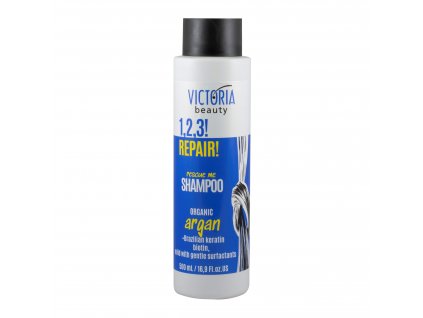 Victoria Beauty 1,2,3 Repair Regenerační šampón pro poškozené vlasy s brazilským keratinem 500 ml