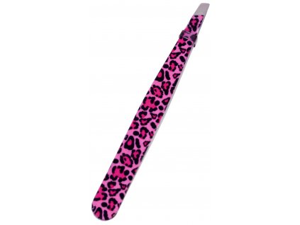 Standelli Professional Designová pinzeta šikmý hrot růžový leopard