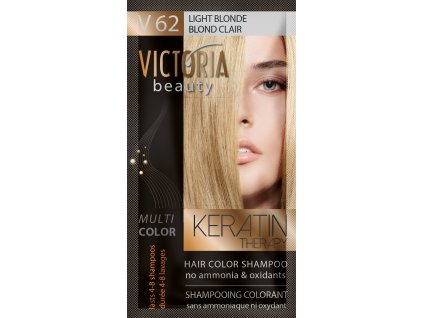 Victoria Beauty Keratin Therapy Tónovací šampón na vlasy V 62, Light Blonde,  4-8 umytí