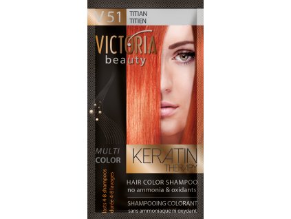 Victoria Beauty Keratin Therapy Tónovací šampon na vlasy V 51, Titian, 4-8 umytí