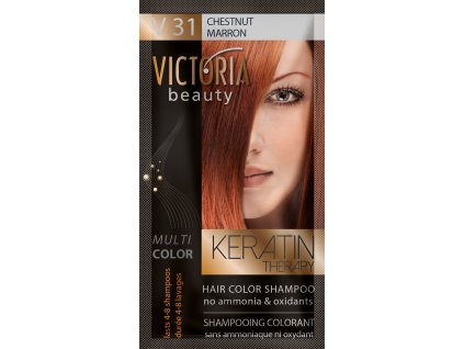 Victoria Beauty Keratin Therapy Tónovací šampon na vlasy V 31, Chestnut, 4-8 umytí