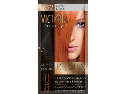 Victoria Beauty Keratin Therapy Tónovací šampon na vlasy V 52, Copper, 4-8 umytí