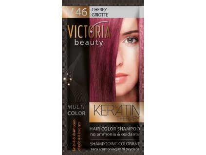 Victoria Beauty Keratin Therapy Tónovací šampon na vlasy V 46, Cherry, 4-8 umytí