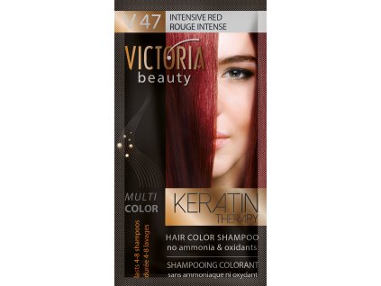Victoria Beauty Keratin Therapy Tónovací šampon na vlasy V 47, Intensive red, 4-8 umytí