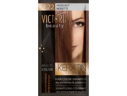 Victoria Beauty Keratin Therapy Tónovací šampon na vlasy V 22, Hazelnut, 4-8 umytí