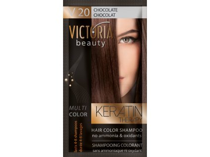 Victoria Beauty Keratin Therapy Tónovací šampon na vlasy V 20, Chocolate , 4-8 umytí