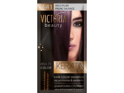 Victoria Beauty Keratin Therapy Tónovací šampon na vlasy V 41, Wild plum, 4-8 umytí