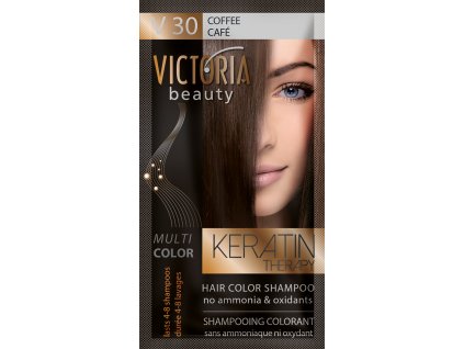 Victoria Beauty Keratin Therapy Tónovací šampon na vlasy V 30, Coffee, 4-8 umytí