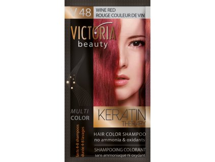 Victoria Beauty Keratin Therapy Tónovací šampon na vlasy V 48, Wine red, 4-8 umytí 40 ml