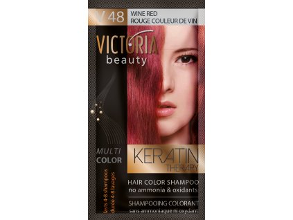Victoria Beauty Keratin Therapy Tónovací šampon na vlasy V 48, Wine red, 4-8 umytí