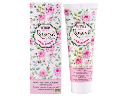 Victoria Beauty Roses and Hyaluron Krém na ruce a nehty s růžovým olejem a kyselinou hyaluronovou, 100 ml