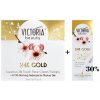 Victoria beauty 24K Gold Silk Kosmetický balíček s  kyselinou hyaluronovou Denní/noční krém 50 ml + pleťové sérum 20 ml + dárková taštička