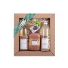 BOTANICO Dárková sada MANDLE šampon/balzám 200 ml, sprchový gel 200 ml, glycerínové mýdlo 200 g, František vonná směs s lístky 4 ks