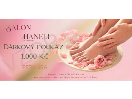 v Dámy 1.000 Kč pedikúra dárkový poukaz