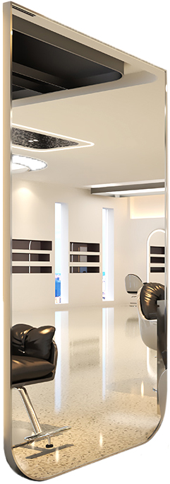 Kadeřnické zrcadlo 075 s LED osvětlením hliníkový stříbrný rám 150x90 PRO – fotografie 2