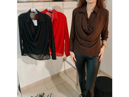 Šifonová halenka s vodou a třpytkami