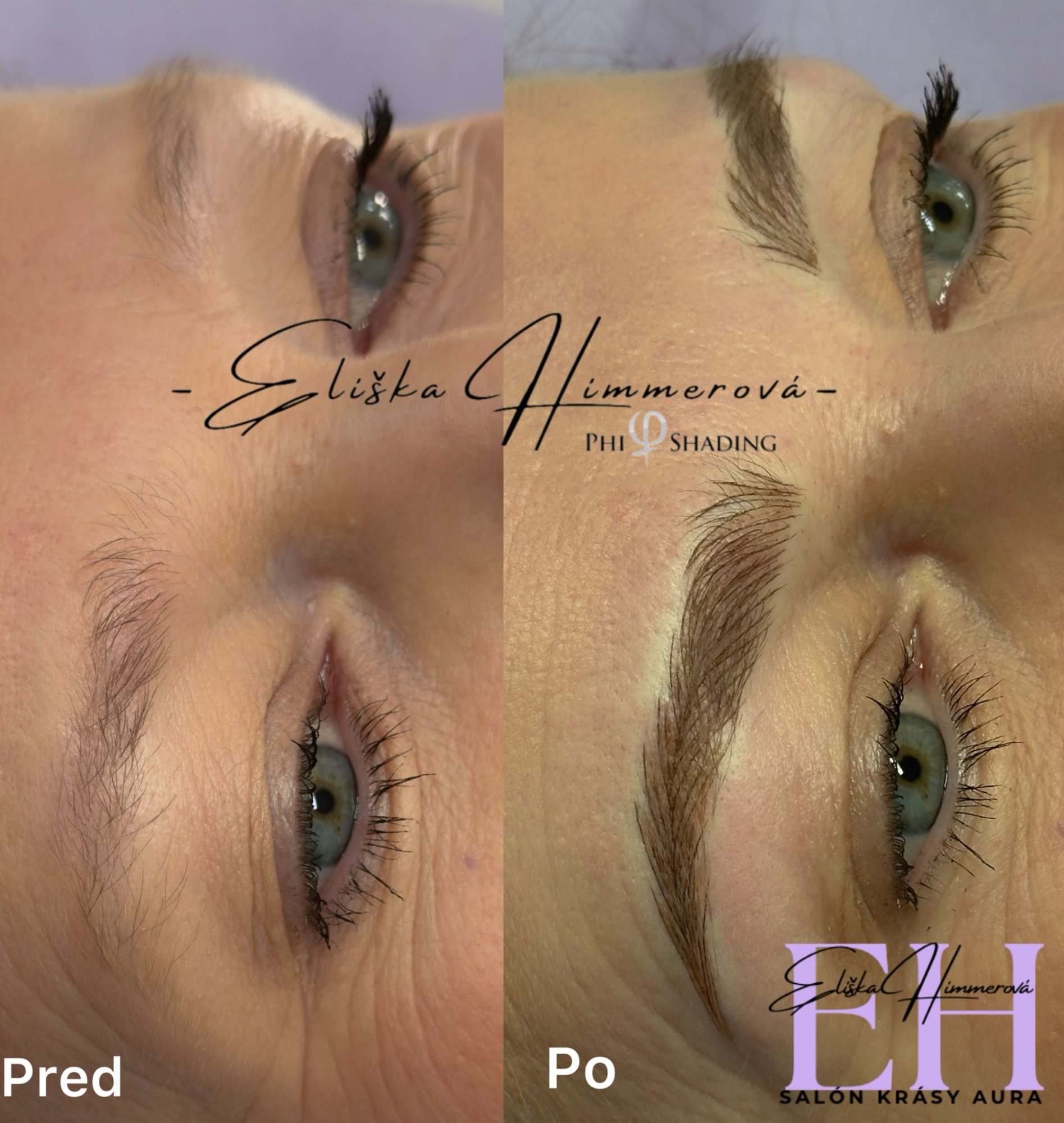 Kombinované tetované obočie - Permanentný makeup obočia