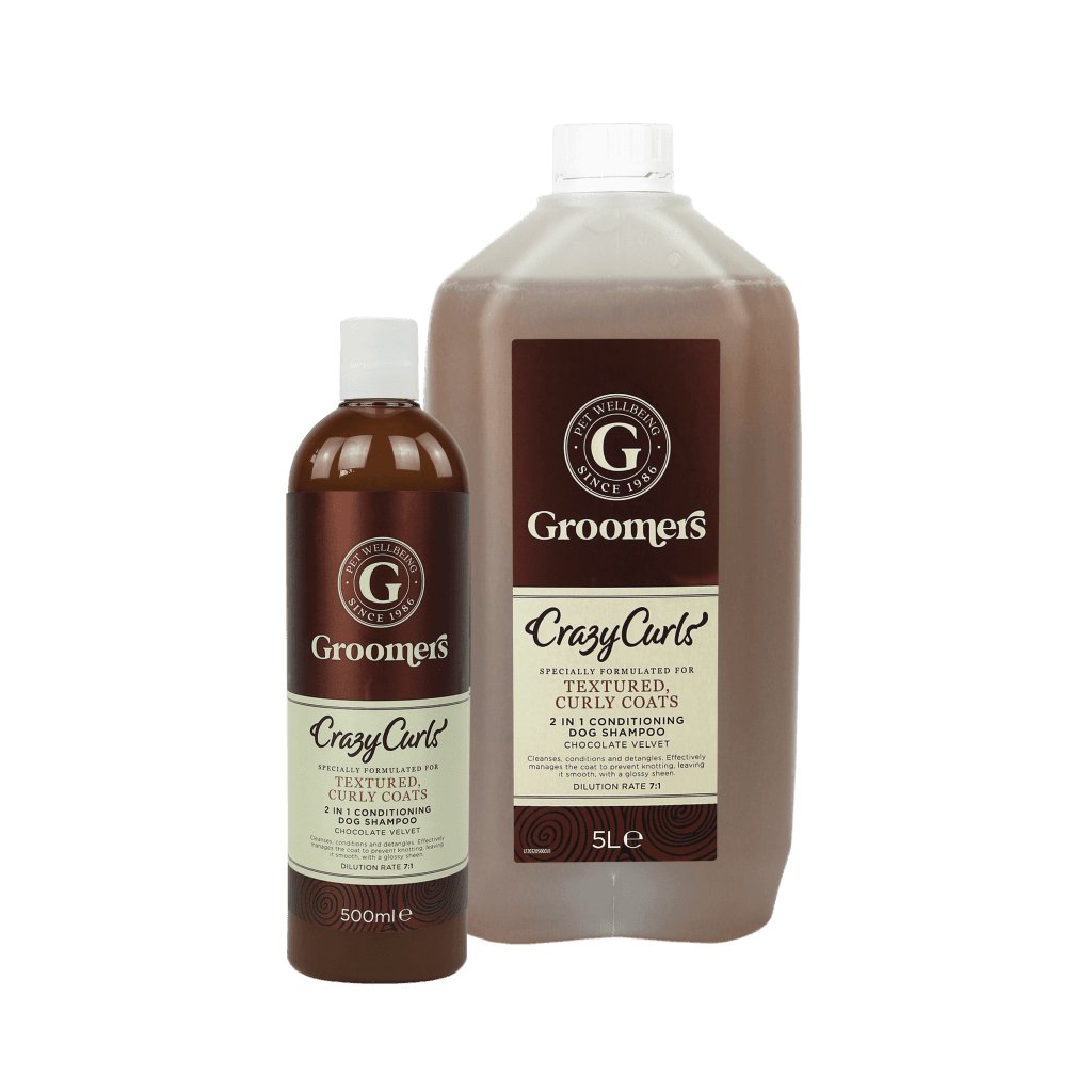 GROOMERS Šampon s kondicionérem 2 v 1 na kudrnatou srst (Crazy Curls 2 in 1 Conditioning Shampoo)