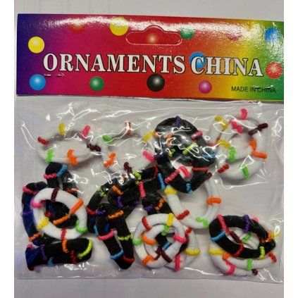 gumičky černá bílá barevné