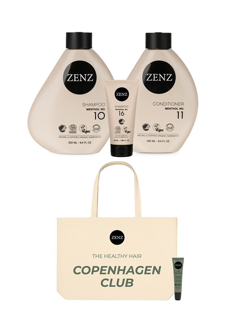 Zenz Organic Menthol The Healthy Hair Copenhagen Club, výhodný set