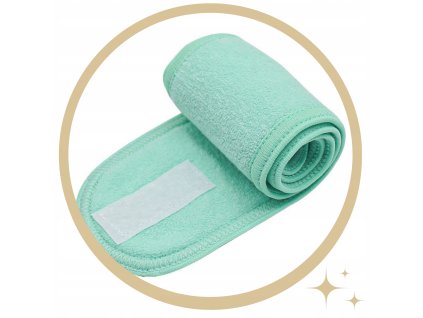 Opaska do wlosow kosmetyczna turkusowa glowe regulowana rzep frotte make up Marka Inna marka