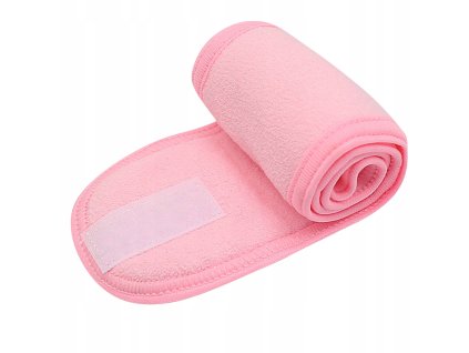 Opaska do wlosow kosmetyczna rozowa na glowe regulowana rzep frotte make up Marka Inna marka