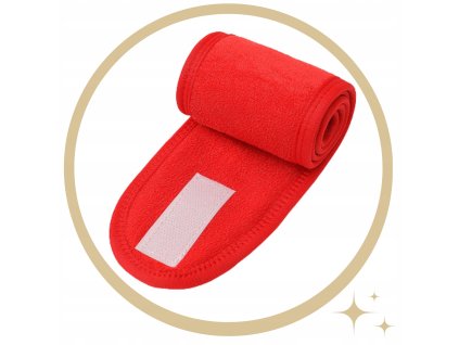 Opaska do wlosow kosmetyczna czerwona glowe regulowana rzep frotte make up Marka Inna marka